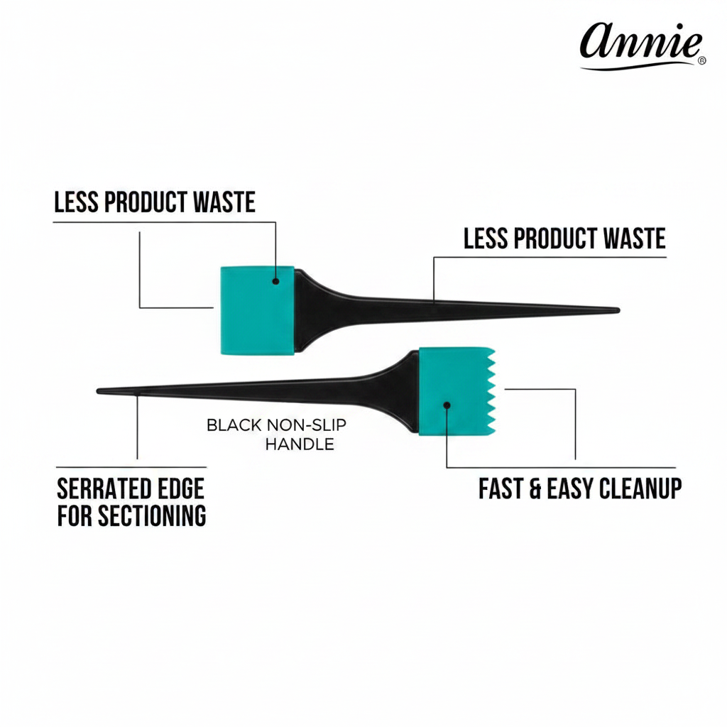 Annie Silicone Dye Brushes Medium, 2 Count, Teal