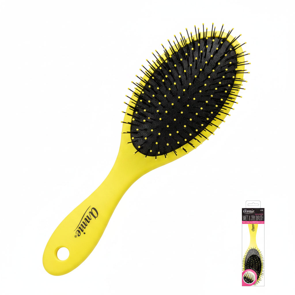 Annie Detangler Wet & Dry Brush, 1 Count, Yellow