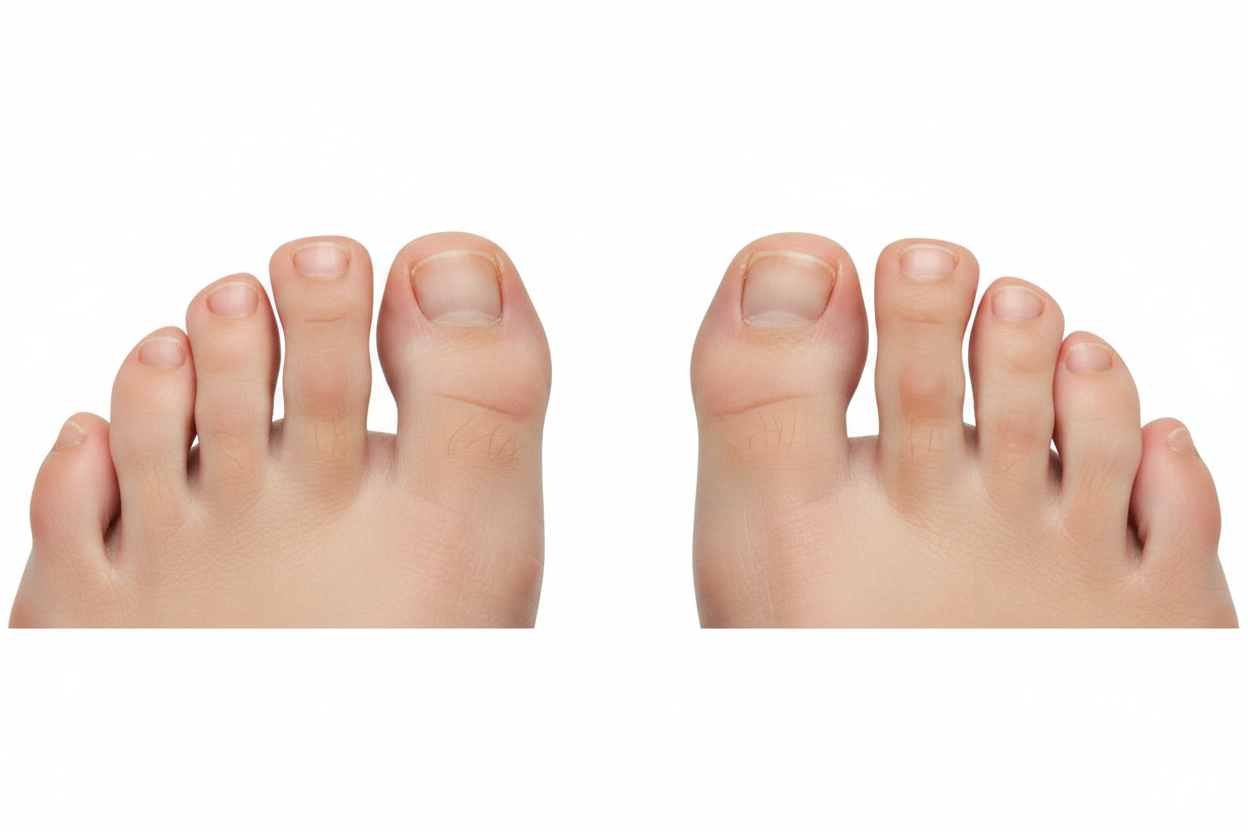 Close-up of a pair of clean, well-groomed feet with natural toenails, illustrating nail care results suitable for use with large silver toenail clippers.