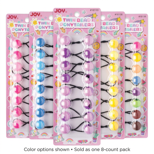 Combined main image showing five Joy Twin Beads Ponytailers color options