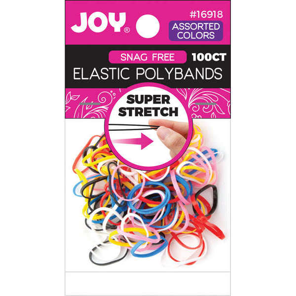 Joy Elastic Hair Polybands, 2.5 cm, 100 Count