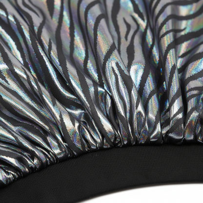 Gorro de satén sedoso Ms. Remi Vivid extra grande, 1 unidad, cebra platino