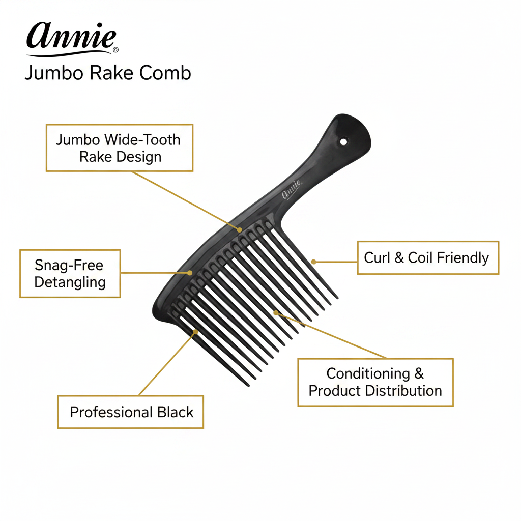 Peine rastrillo grande Annie Jumbo, 1 unidad, colores surtidos
