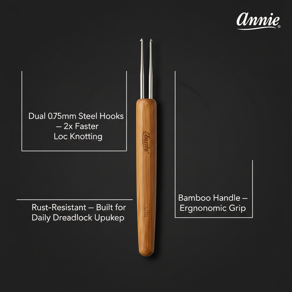 Annie Dreadlocks Crochet Needle 2 Hook | 0.75mm Bamboo Handle