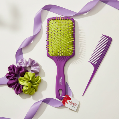 Annie Cushion Paddle Brush Nylon Bristle, 1 Count, Purple