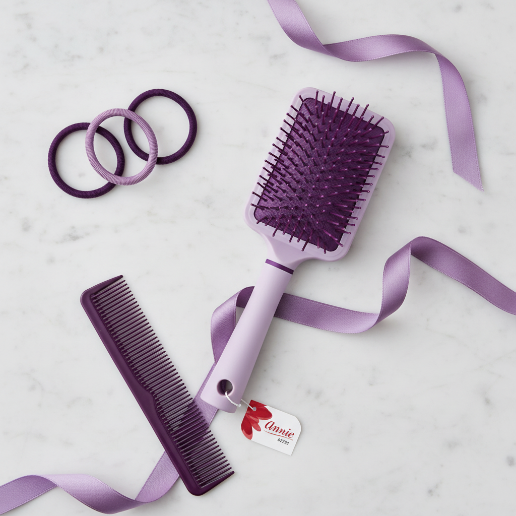 Annie Cushion Paddle Nylon Bristle Brush, 1 Count, Violet