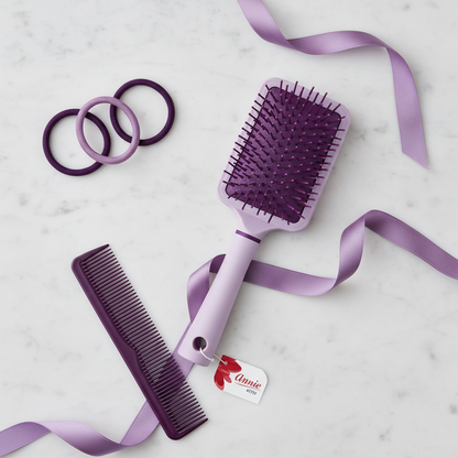 Annie Cushion Paddle Nylon Bristle Brush, 1 Count, Violet