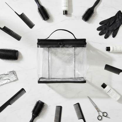 Annie Clear Train Stylist Bag with Handle, 1 Count, Transparent