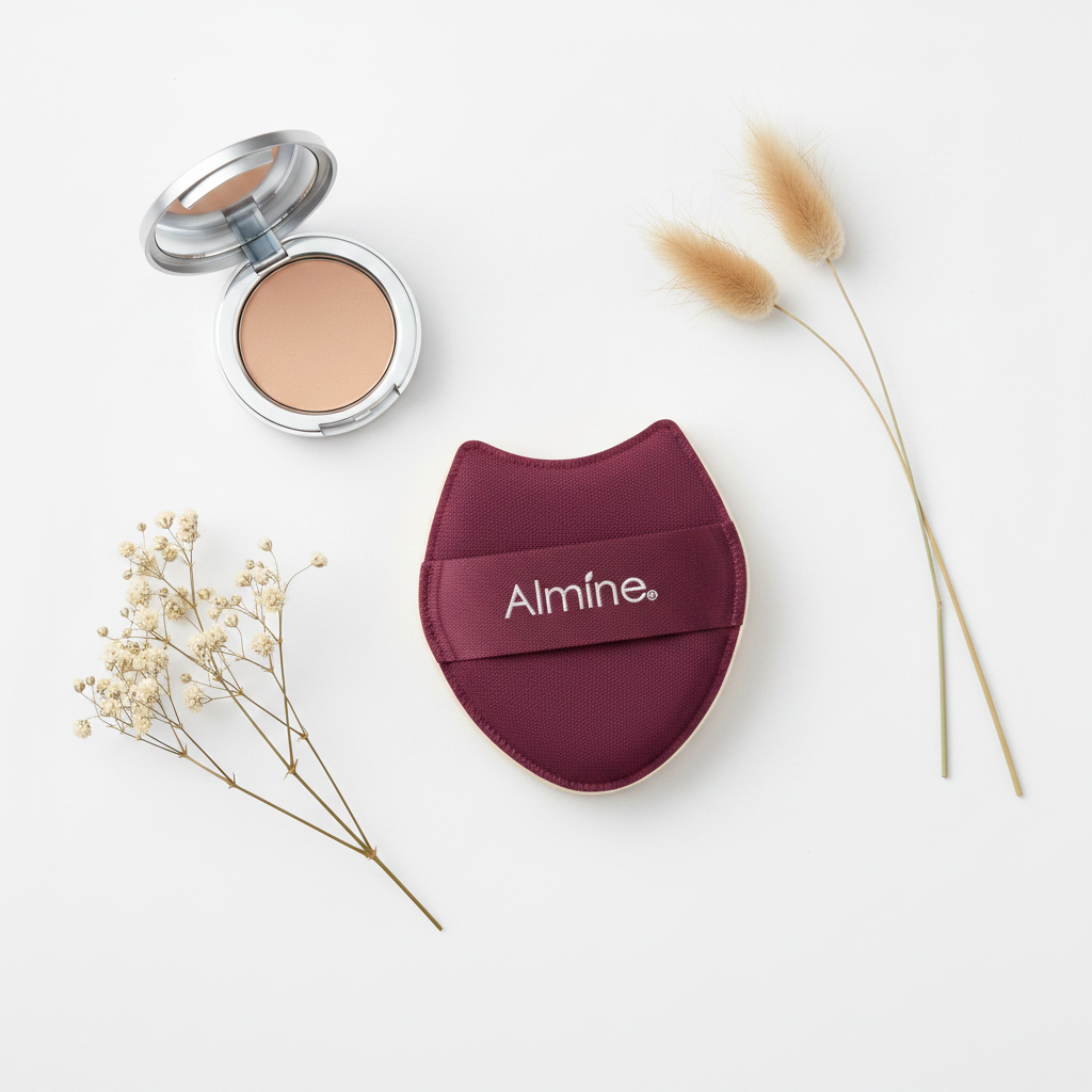 Almine U-Shaped Cloud Puff Sponge, 1 Count, Burgundy