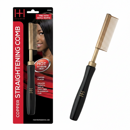 HH Straightening Comb FINE TEETH SMALL TEMPLE #5505