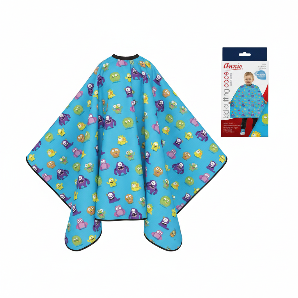 Annie Kids' Cutting Cape, 1 Count, Blue Pattern