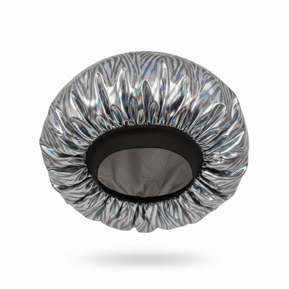 Gorro de satén sedoso Ms. Remi Vivid extra grande, 1 unidad, cebra platino
