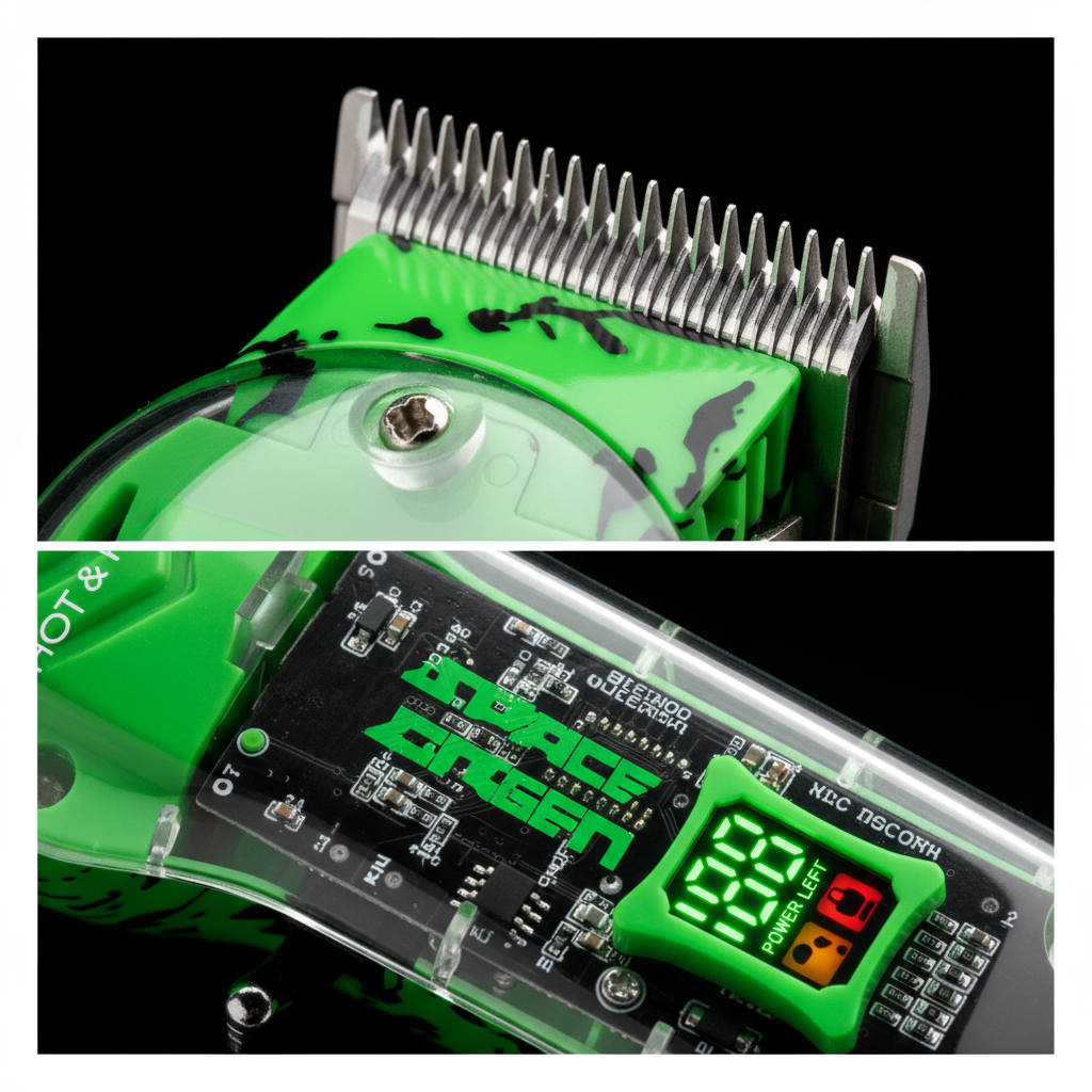 Hot & Hotter Professional Clear Rechargeable Clippers, 1 Count, Space Green