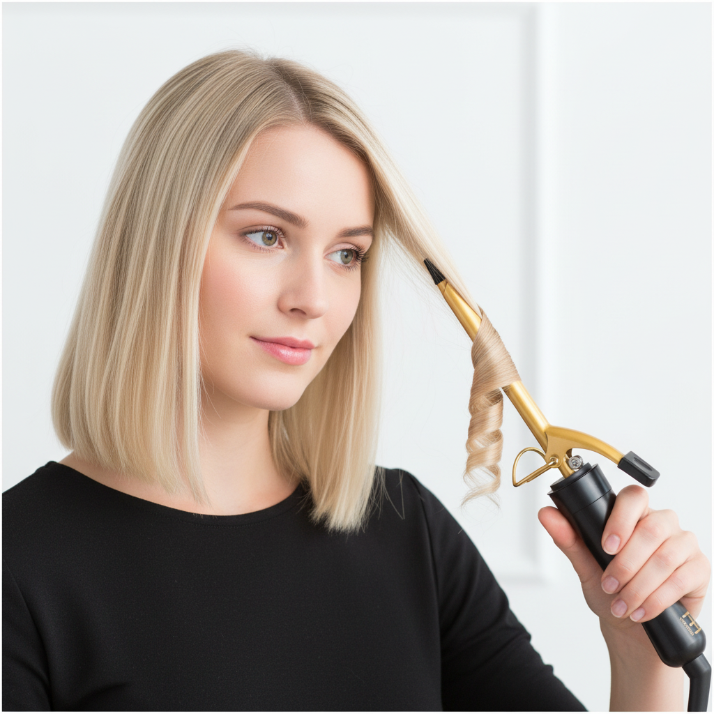Rizador Eléctrico de Cerámica Dorada Hot & Hotter de 1/4 pulg, 1 Rizador de Pelo, Dorado y Negro