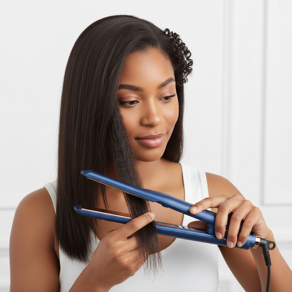 Hot & Hotter Nano Titanium Digital Pencil Flat Iron 3/10 Inch, 1 Count, Blue