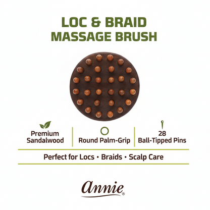 Annie Loc & Braid Massage Brush, 1 Count, Sandalwood