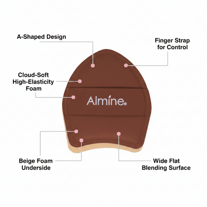 Almine A-Shaped Cloud Puff Sponge, 1 Count, Brown