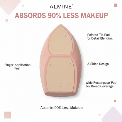 Almine 2-Sided Fingerblend Sponge, 1 Count, Blush