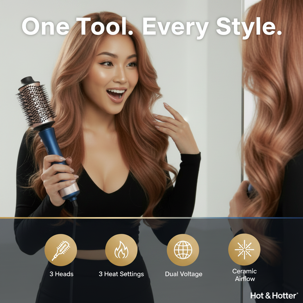 Hot & Hotter All-In-One Interchangeable Hair Dryer Brush Set Hot & Hotter All-In-One Interchangeable Hair Dryer Brush Set