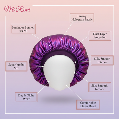 Ms. Remi Luminous Bonnet Super Jumbo, 1 Count, Purple