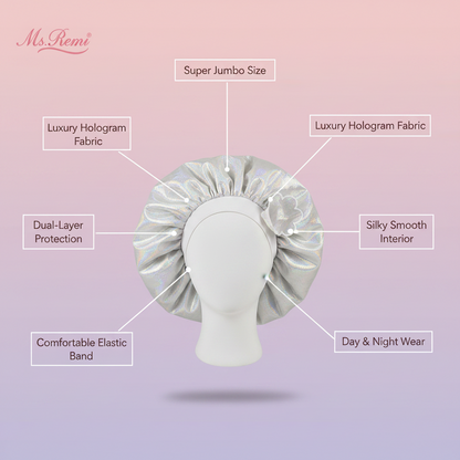 Ms. Remi Luminous Bonnet Super Jumbo, 1 Count, White
