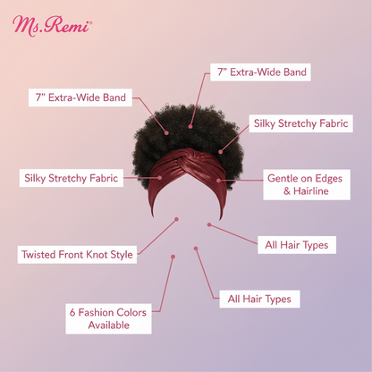 Ms. Remi Sapphire Wide Stretchy Headwrap Scarf, 1 Count, Assorted Colors