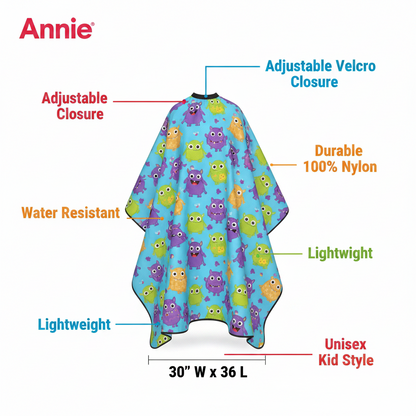 Annie Kids' Cutting Cape, 1 Count, Blue Pattern