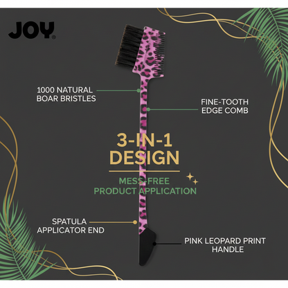 Espátula, cepillo de bordes y peine 3 en 1 Joy, 1 unidad, diseños variados de animales