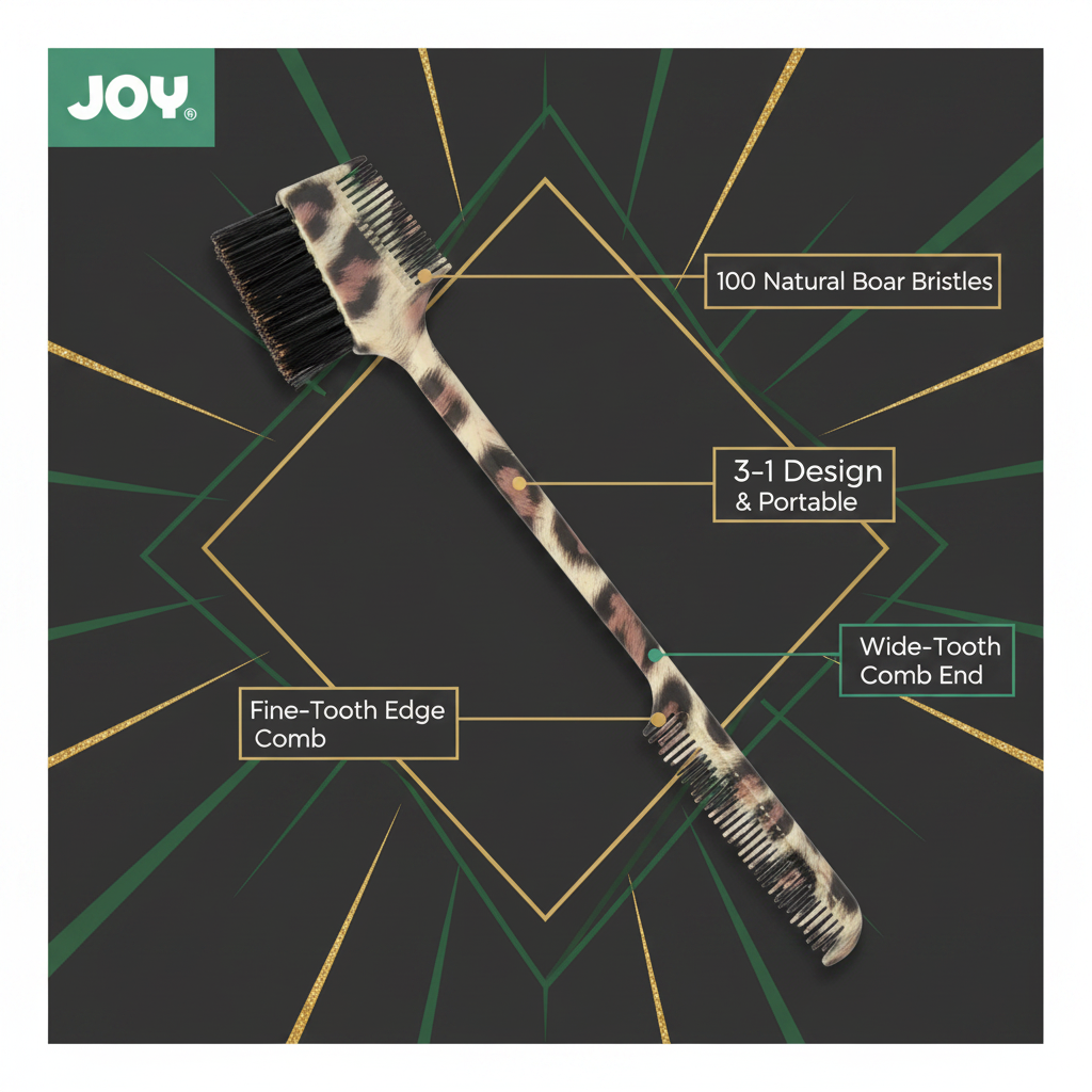 Cepillo y peine para bordes Joy 3 en 1, 1 unidad, modelos de animales variados