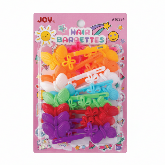 Joy Butterfly Hair Barrettes, 10 Count, Assorted Colors
