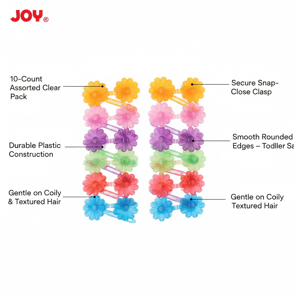 Pasadores para el cabello Joy Daisy, 10 unidades, transparentes surtidos