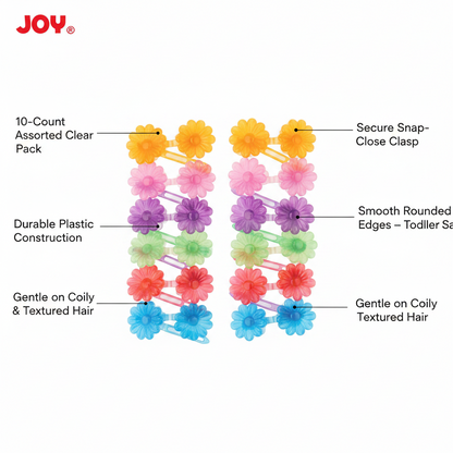 Pasadores para el cabello Joy Daisy, 10 unidades, transparentes surtidos