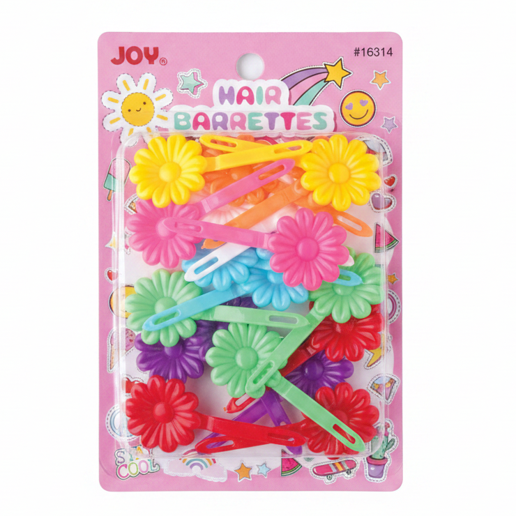 Pinzas para el pelo con margaritas Joy, 10 unidades, arcoíris
