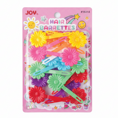 Pinzas para el pelo con margaritas Joy, 10 unidades, arcoíris