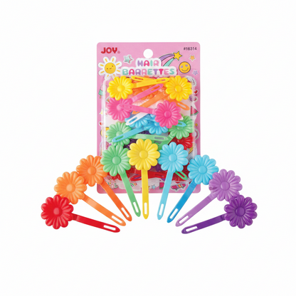 Pinzas para el pelo con margaritas Joy, 10 unidades, arcoíris