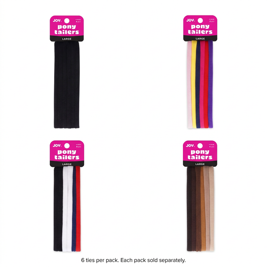 Joy Large 6-count ponytailers main-image design showing four separate color options