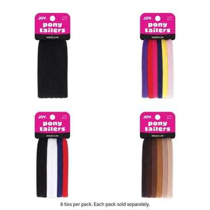Joy Medium 6-count ponytailers main image showing four separate color options