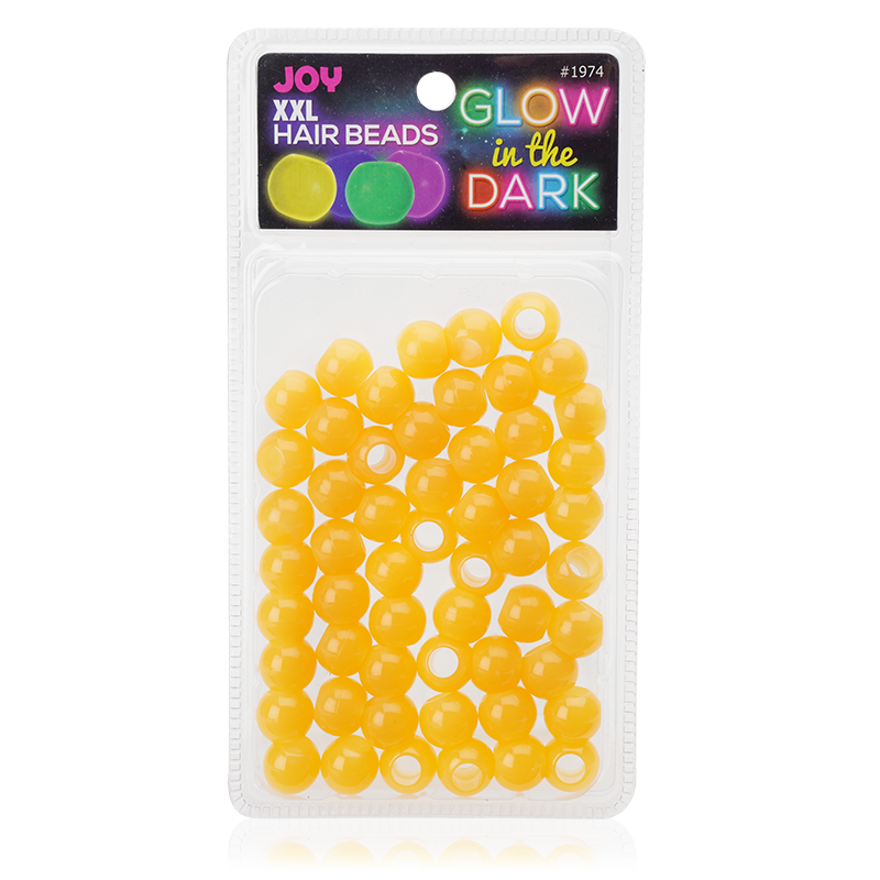 Joy XX-Large Glow In the Dark Hair Beads Yellow Beads Joy   