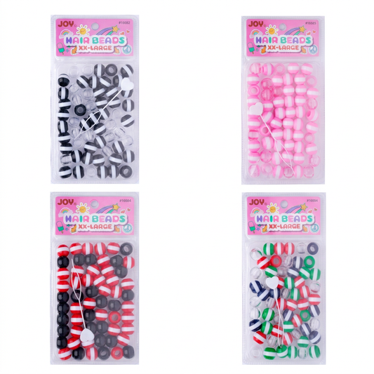 Joy Striped Round Hair Beads collage