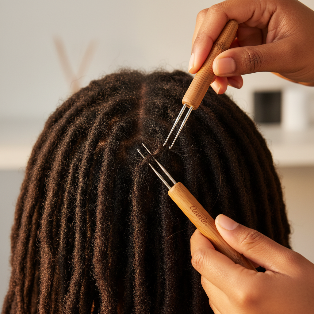 Annie Dreadlocks Crochet Needle 2 Hook | 0.75mm Bamboo Handle