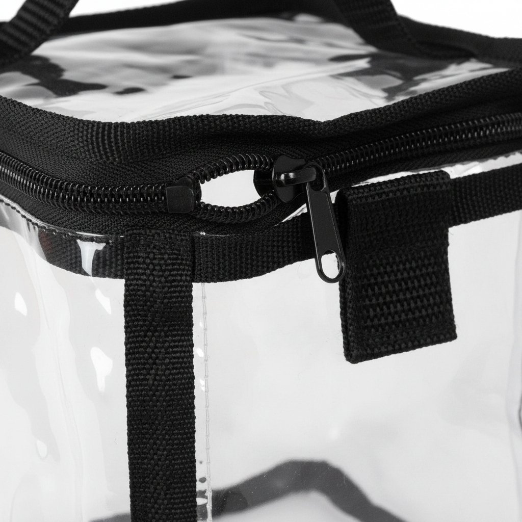 Annie Clear Train Stylist Bag with Handle, 1 Count, Transparent