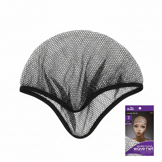 Ms. Remi Nylon Wave Net, 2 Count, Black