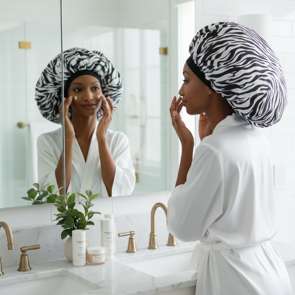 Ms. Remi X-Jumbo Satin Night Cap Zebra | Natural Hair Protection