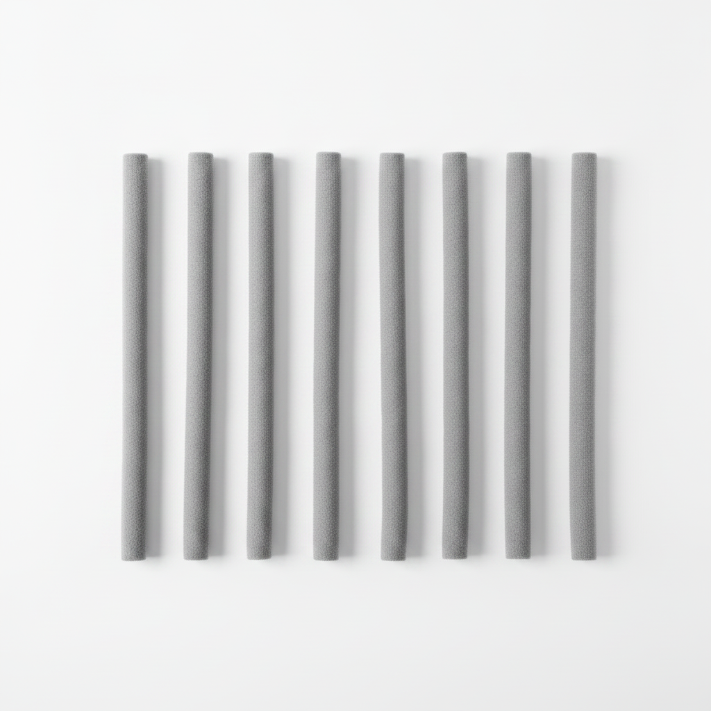 Annie Soft Twist Hair Rollers 11/16 Inch, 6 Count, Grey displayed in a neat row on a white background, designed for gentle, easy styling and natural curls.