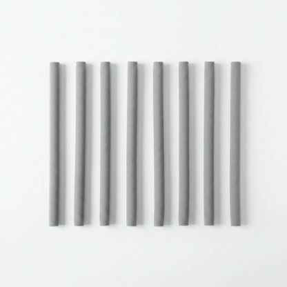 Annie Soft Twist Hair Rollers 11/16 Inch, 6 Count, Grey displayed in a neat row on a white background, designed for gentle, easy styling and natural curls.
