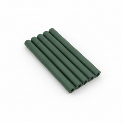 Annie Soft Twist Hair Rollers 1 Inch, 4 Count, Green displayed neatly on a white background, featuring soft, flexible rods designed for creating natural curls on textured hair.