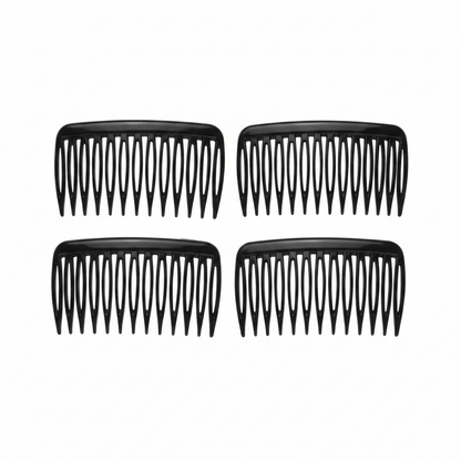 Annie Side Combs Small, 4 Count, Black