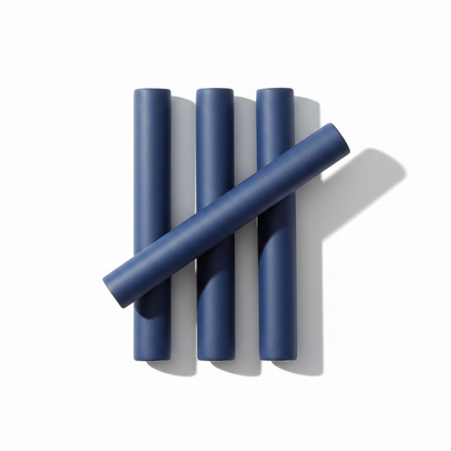 Three blue soft twist hair rollers measuring approximately 1 1/4 inches in diameter, designed for gentle styling of textured and natural hair without snags.