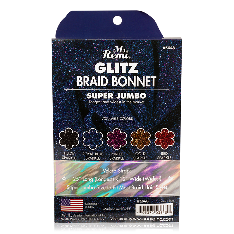 
                  
                    Load image into Gallery viewer, Ms. Remi Glitz Braid Bonnet Jumbo - XL Assorted Colors Hair Care Wraps Ms. Remi   
                  
                