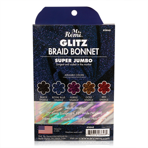 
                  
                    Load image into Gallery viewer, Ms. Remi Glitz Braid Bonnet Jumbo - XL Assorted Colors Hair Care Wraps Ms. Remi   
                  
                